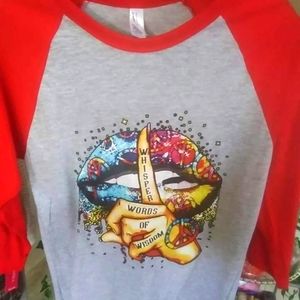 Red & grey custom shirt size S